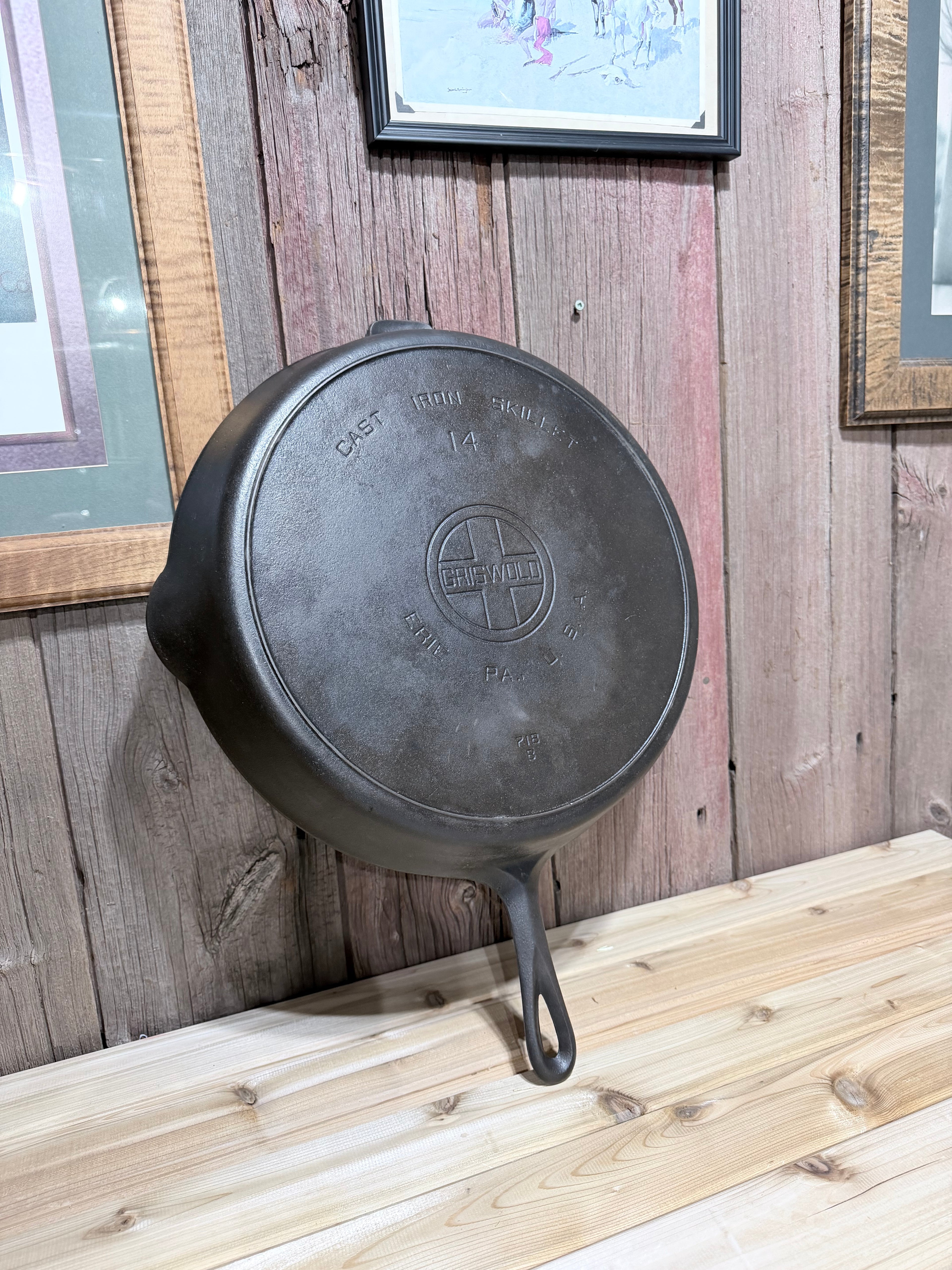 Griswold Cast Iron Skillet #14 Jumbo Frying Pan