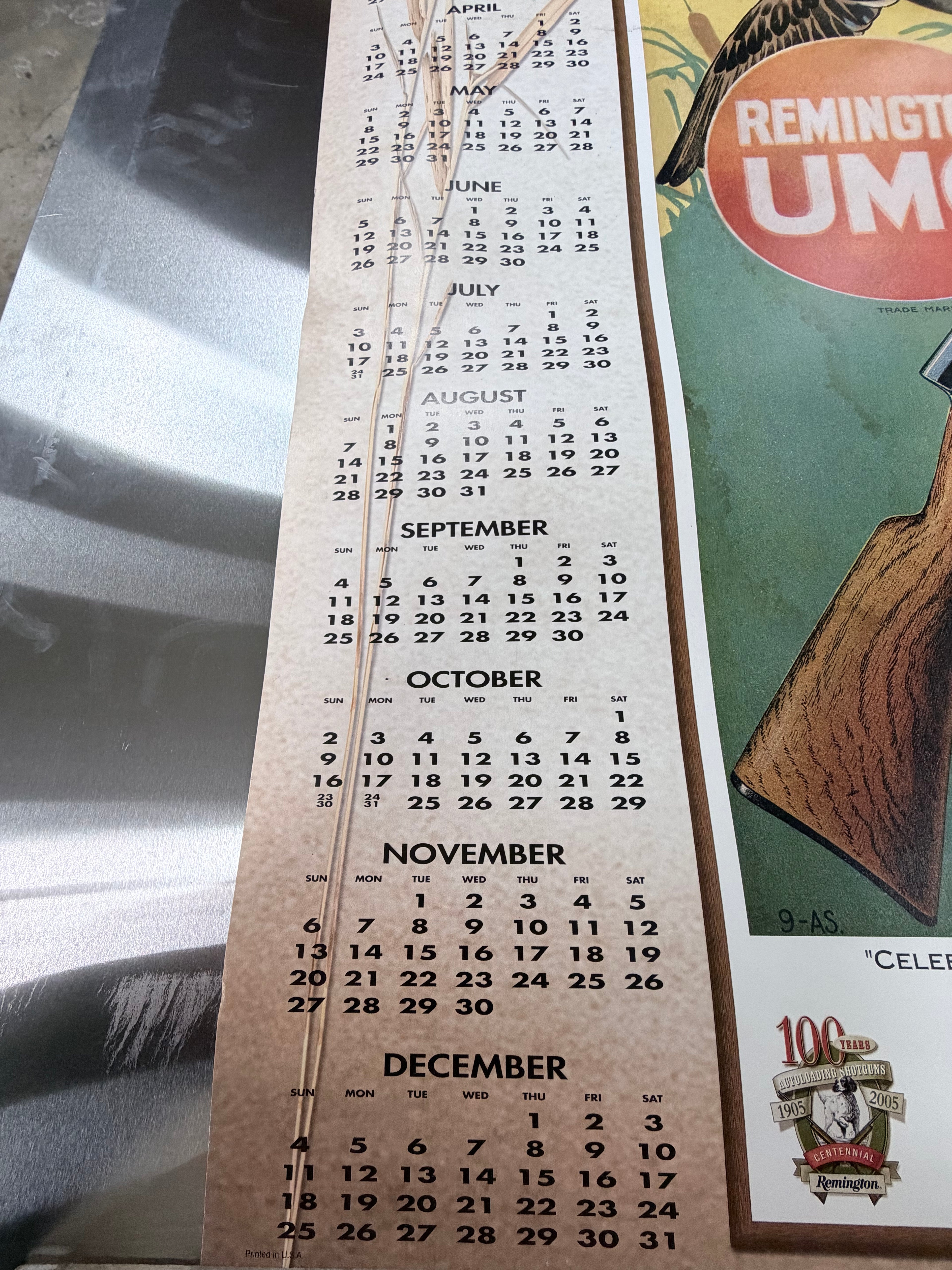Remington Arms Employees Club 2005 Hunting Calendar Poster